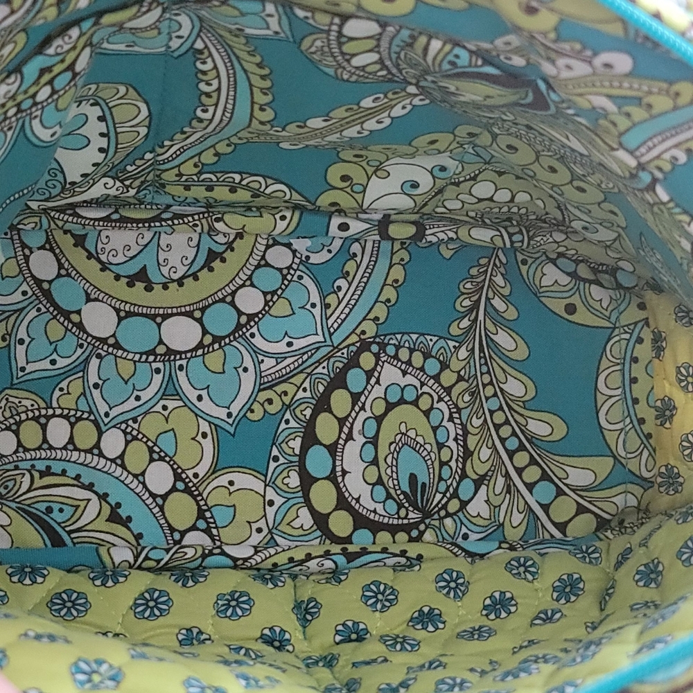 VERA BRADLEY Lola Small Bowler Satchel in Peacock Green Floral & Paisley - Picture 12 of 12